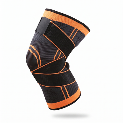 Orange adjustable knee wrap
