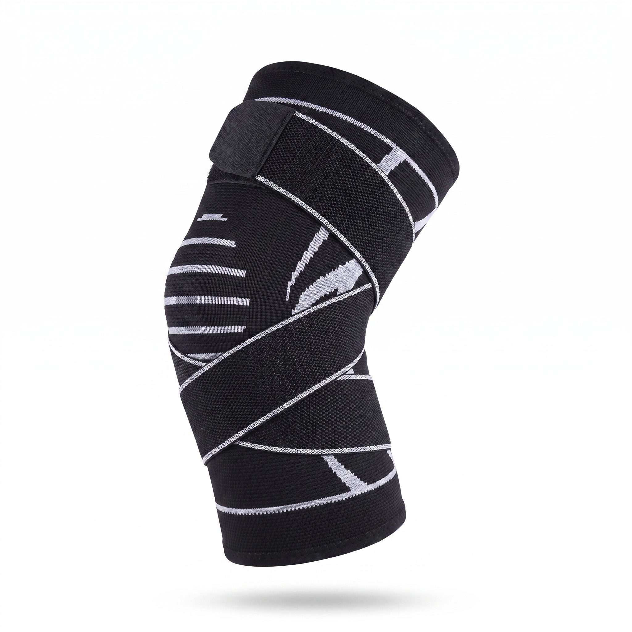 Black adjustable knee wrap