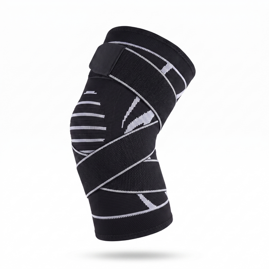 Black adjustable knee wrap