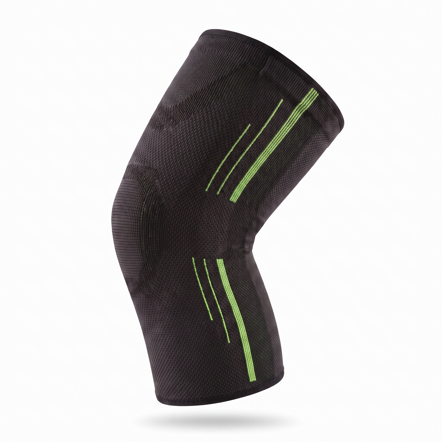 Green compression knee brace with adjustable side stabilizers